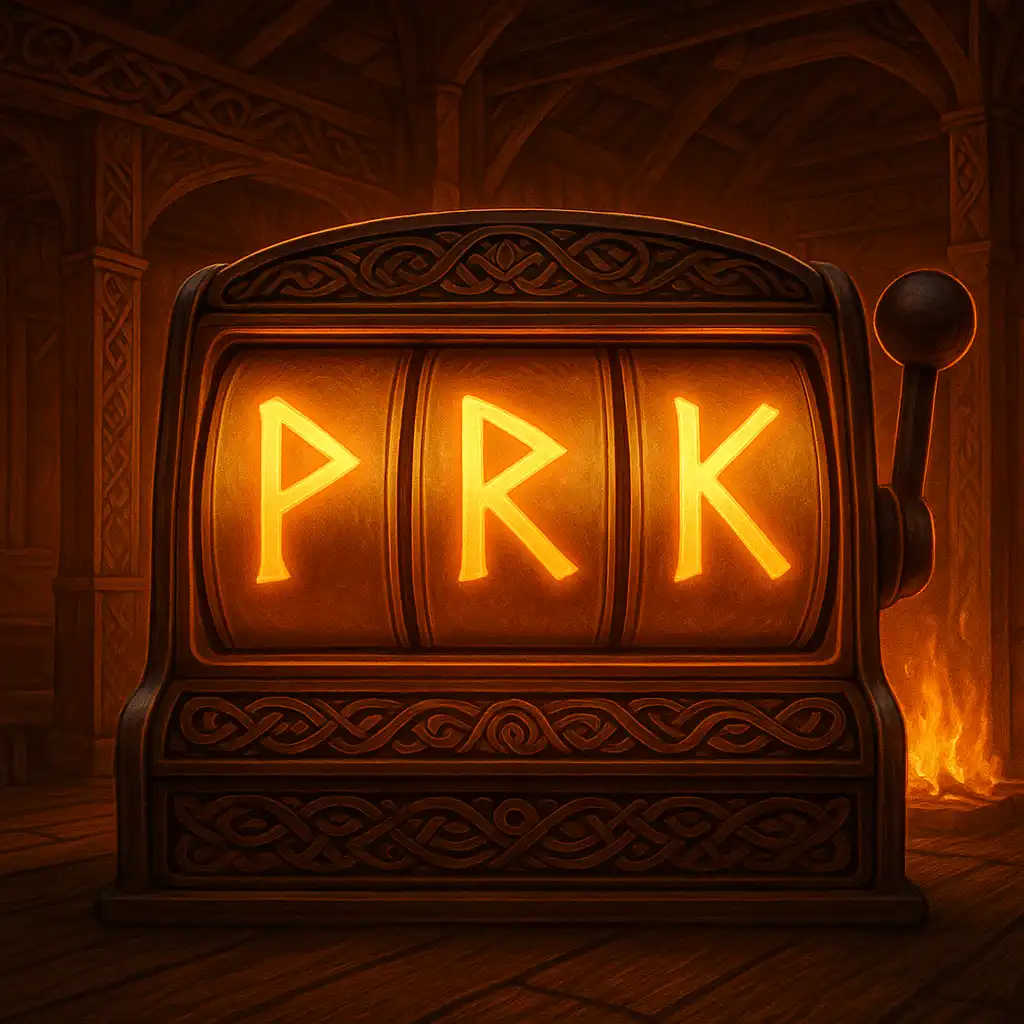 Slot reels glowing inside the Viking mead hall ready to play